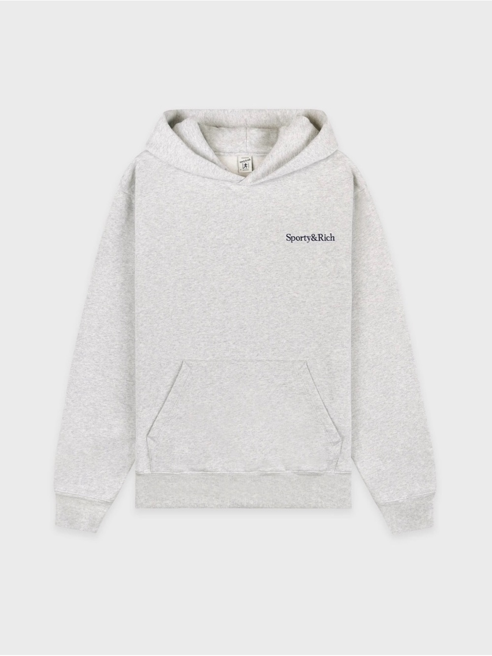 Sporty & Rich Gray Hoodie Sweatshirt with Embroidered Logo